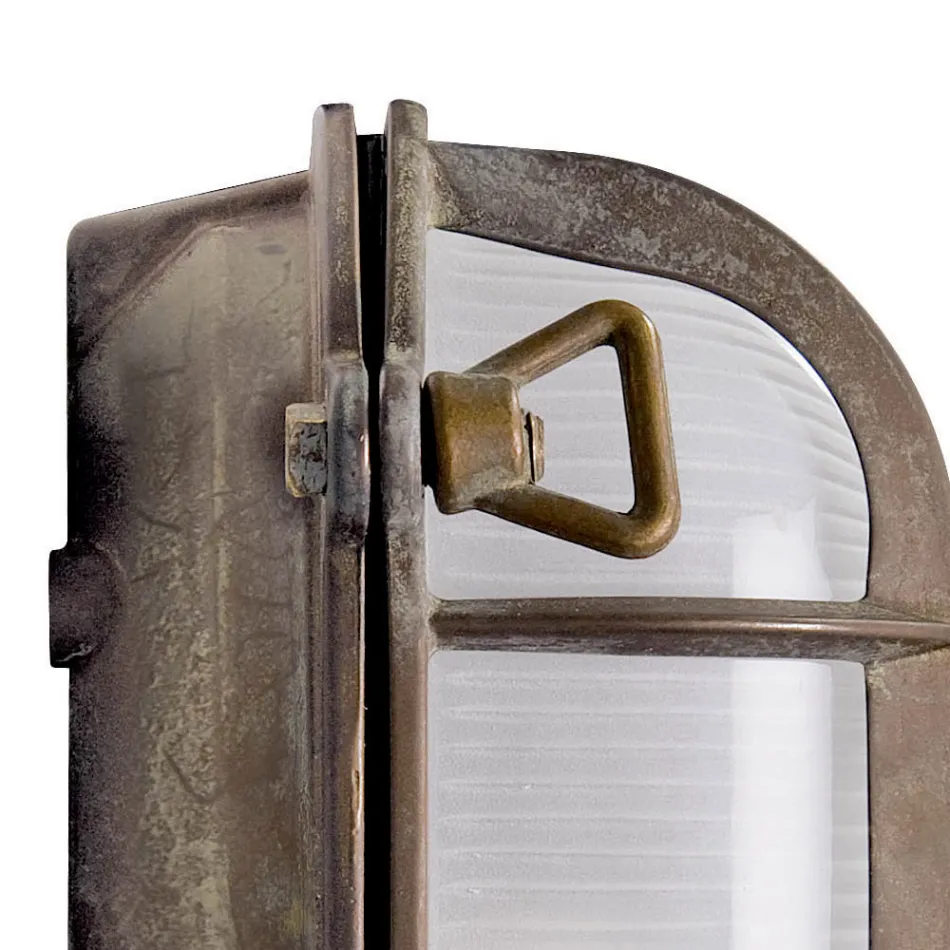 Vintage-Wandleuchte aus Messing mit Opal-/Klarglas – Meerjungfrau Viadurini