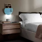 Moderne Wandleuchte mit Magazinfach, USB- und LED-Licht Made in Italy - Foster Viadurini