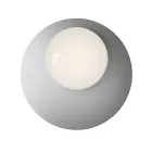 Wand- oder Deckenleuchte aus Aluminium, Metall und weißem Glas - Luma Viadurini