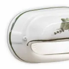 Horizontale Außenwandleuchte aus handgemalten Blumen aus Keramik - Brindisi Viadurini