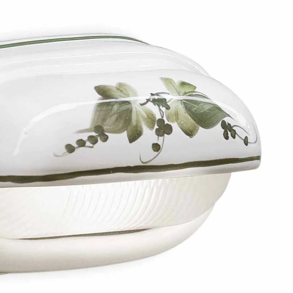 Horizontale Außenwandleuchte aus handgemalten Blumen aus Keramik - Brindisi Viadurini