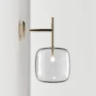 Elegante Wandleuchte aus mundgeblasenem Pyrexglas und Metall, hergestellt in Italien – Donatina Viadurini