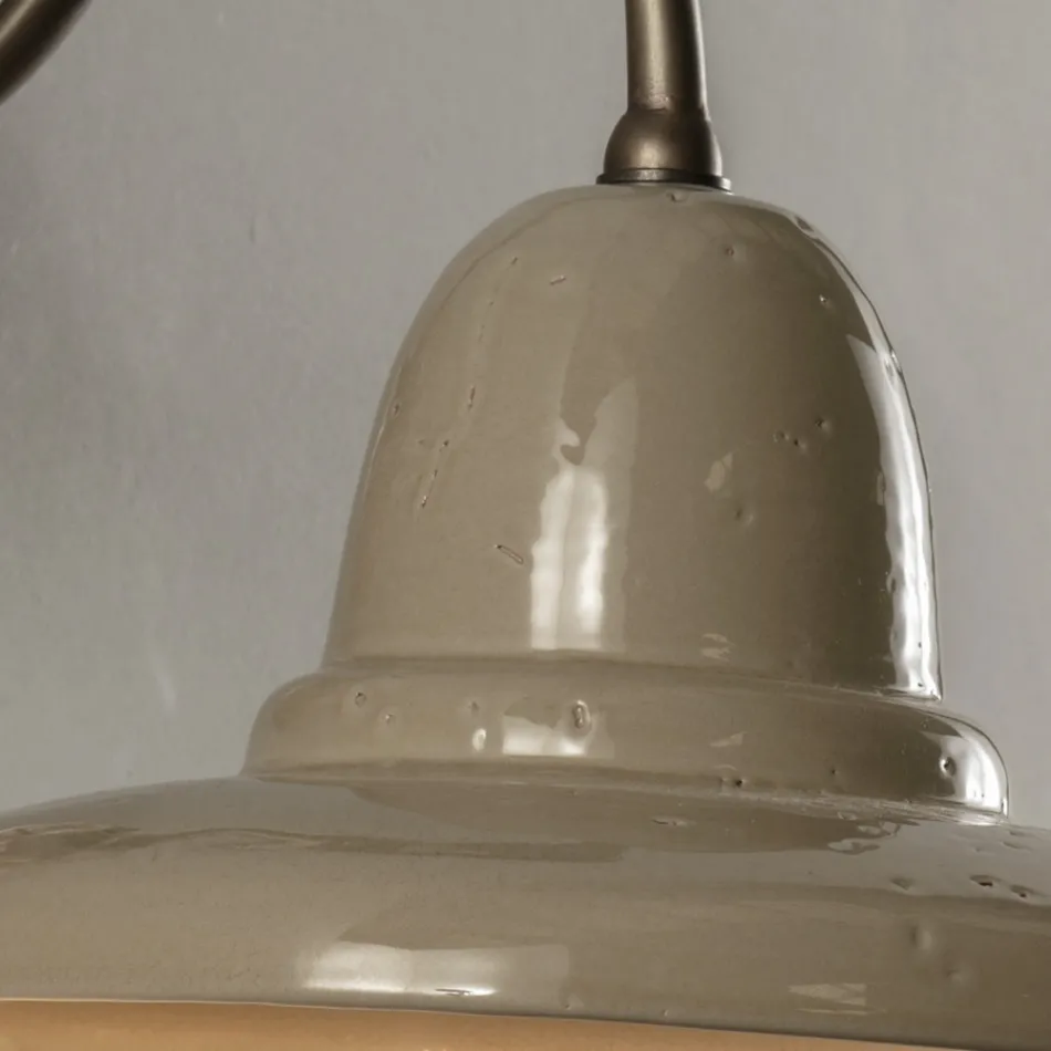 Runde Artisan-Gartenapplikation in Galestro, hergestellt in Italien – Toscot Spoleto Viadurini