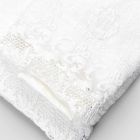 Weiße Baumwoll-Frottee-Handtücher mit Spitze, 2 Stück, italienischer Luxus – Hochzeiten Viadurini