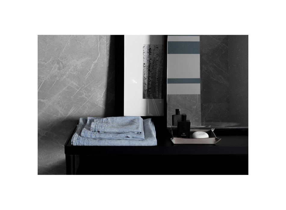 Hellblaues Handtuch aus schwerem Leinen, italienisches Luxusdesign – Jojoba Viadurini