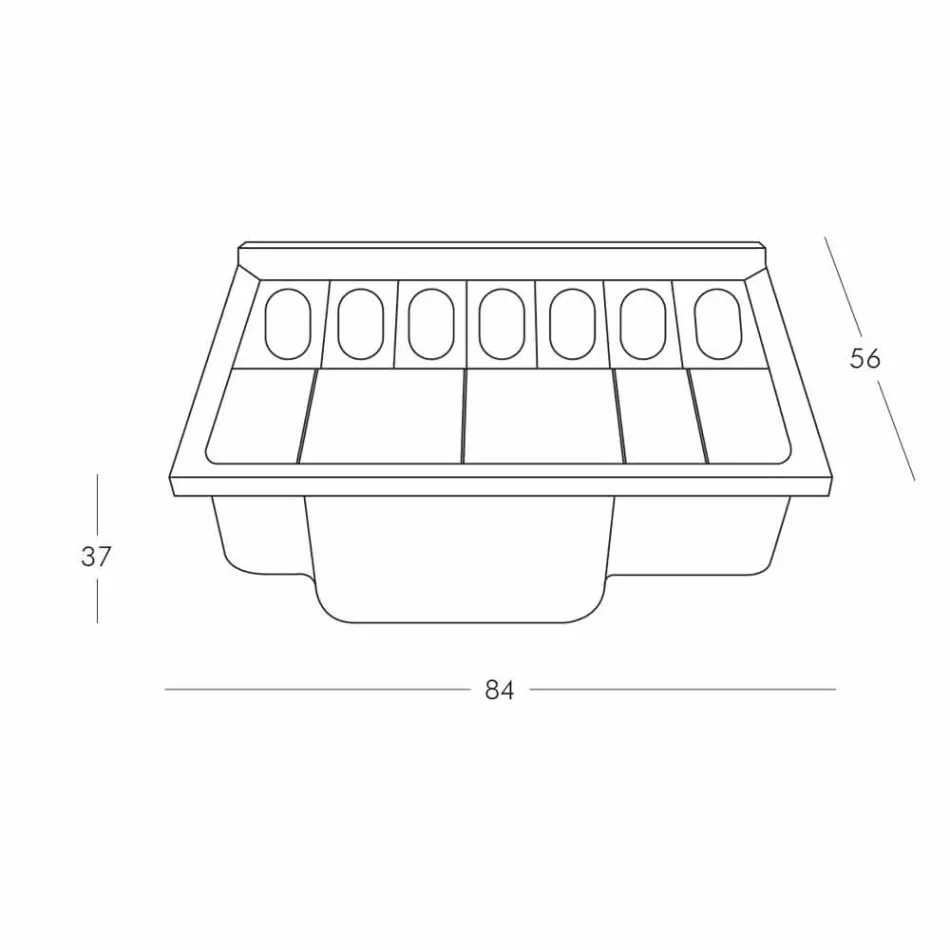 Moderne Bartheke Slide Break Line in Italien hergestellt Viadurini