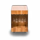Modernes mobiles Bar-on-Wheels-Design mit Tisch aus Holz und Stahl - Giancalliope Viadurini