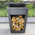 Gartengrill mit Feuerbetrieb, Kochplatte und Holzhalterung - Ferran