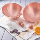 Halbkugelförmige Bastardella in handverzinntem Kupfer mit Ring 26 cm - Giampiero Viadurini