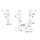 3-Loch-Bidetmischer mit interner Messinglieferung, hergestellt in Italien – Noriana Viadurini