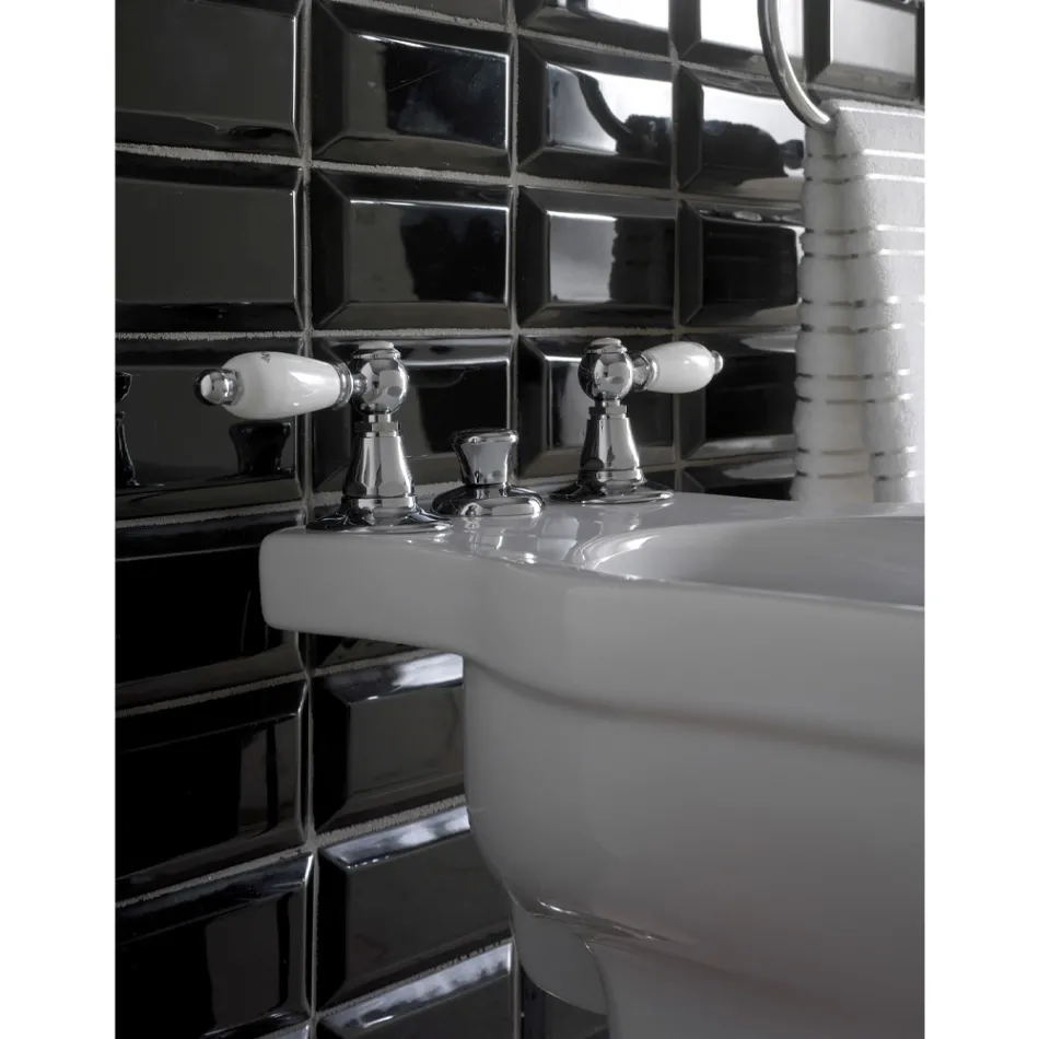 3-Loch-Bidetmischer mit interner Messinglieferung, hergestellt in Italien – Noriana Viadurini