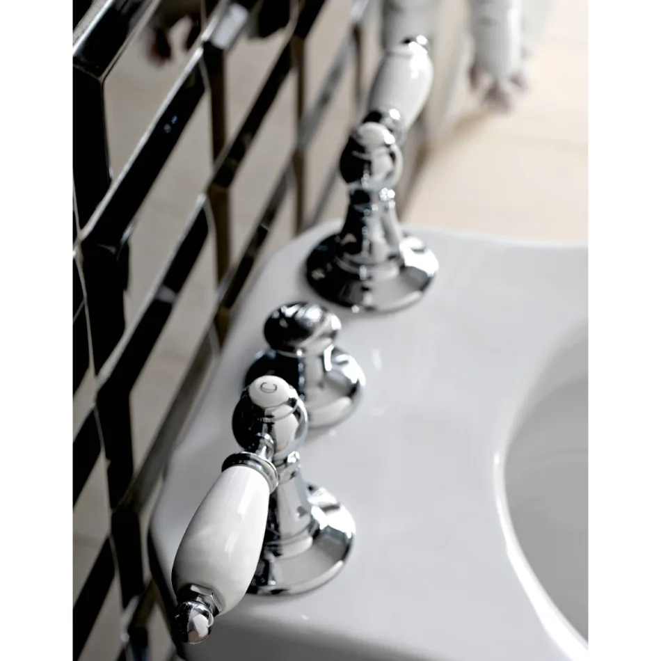 3-Loch-Bidetmischer mit interner Messinglieferung, hergestellt in Italien – Noriana Viadurini