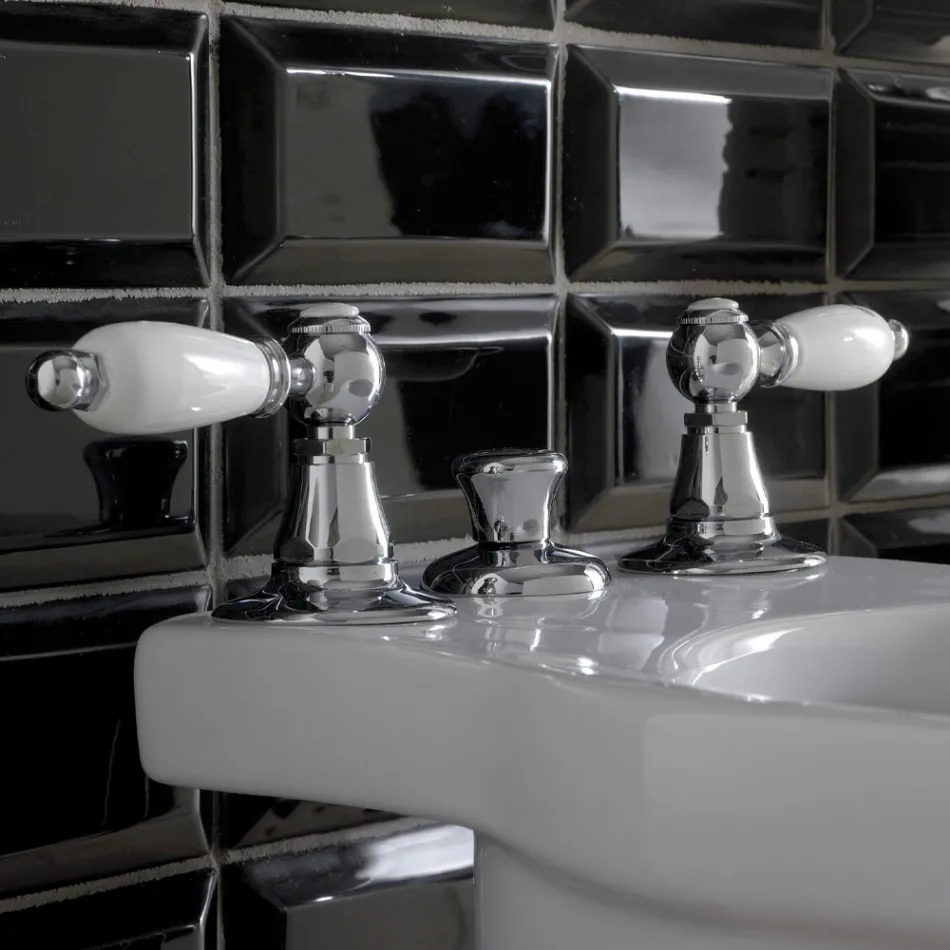 3-Loch-Bidetmischer mit interner Messinglieferung, hergestellt in Italien – Noriana Viadurini