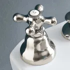 3-Loch-Bidetmischer mit Abfluss, interne Lieferung, handgefertigtes Messing – Ercolina Viadurini