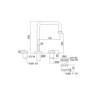 Moderne 3-Loch-Waschtischarmatur mit Ablaufgarnitur, hergestellt in Italien – Quito Viadurini