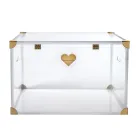 Aufbewahrungskoffer aus Plexiglas mit goldenen Details, hergestellt in Italien - Briseide Viadurini