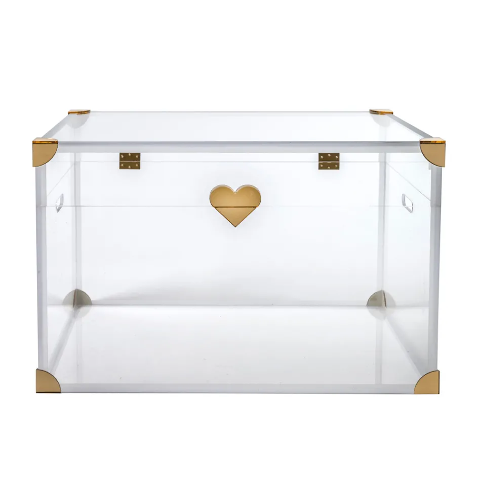 Aufbewahrungskoffer aus Plexiglas mit goldenen Details, hergestellt in Italien - Briseide Viadurini