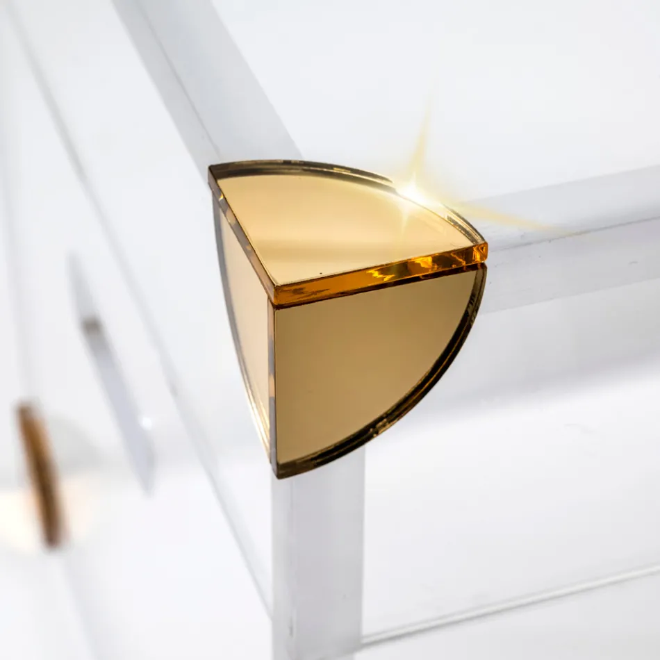 Aufbewahrungskoffer aus Plexiglas mit goldenen Details, hergestellt in Italien - Briseide Viadurini