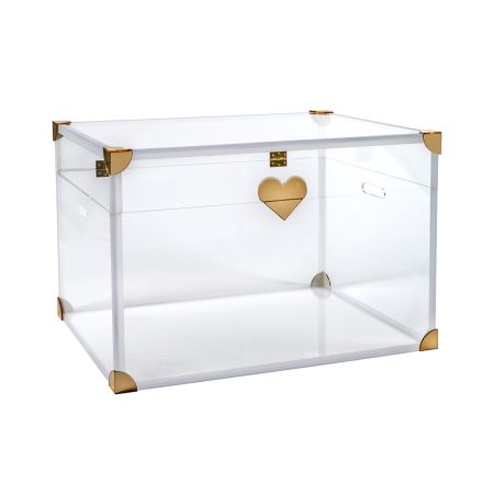 Aufbewahrungskoffer aus Plexiglas mit goldenen Details, hergestellt in Italien - Briseide Viadurini