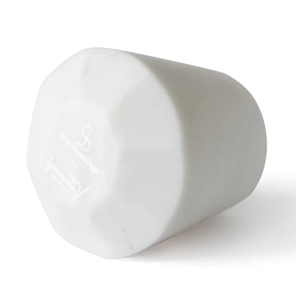 Wasserglas im italienischen Design aus satiniertem Carrara-Marmor - Scaglio Viadurini