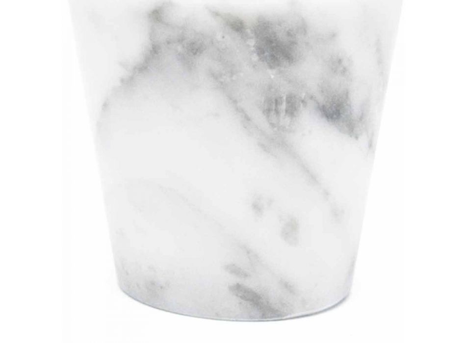 Grappaglas aus weißem Carrara-Marmor Made in Italy - Fergie Viadurini