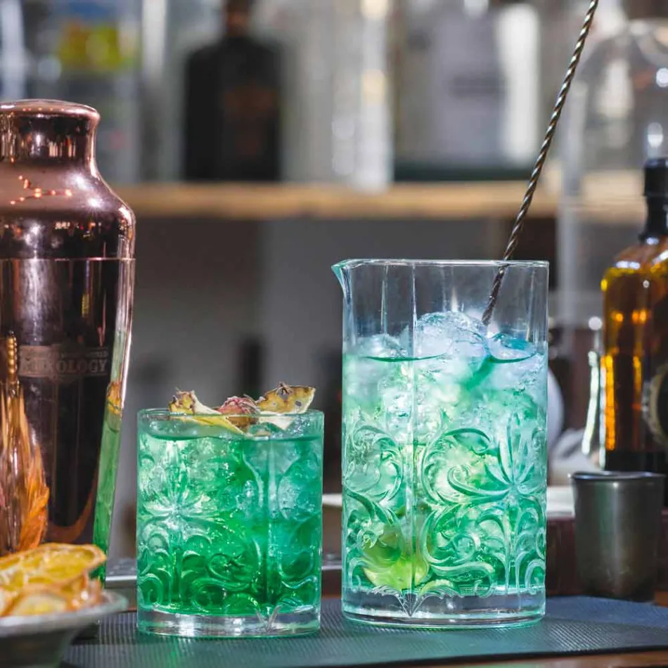 Glas mischen mit exzentrischer Dekoration Luxus Design 4 Stück - Destino Viadurini