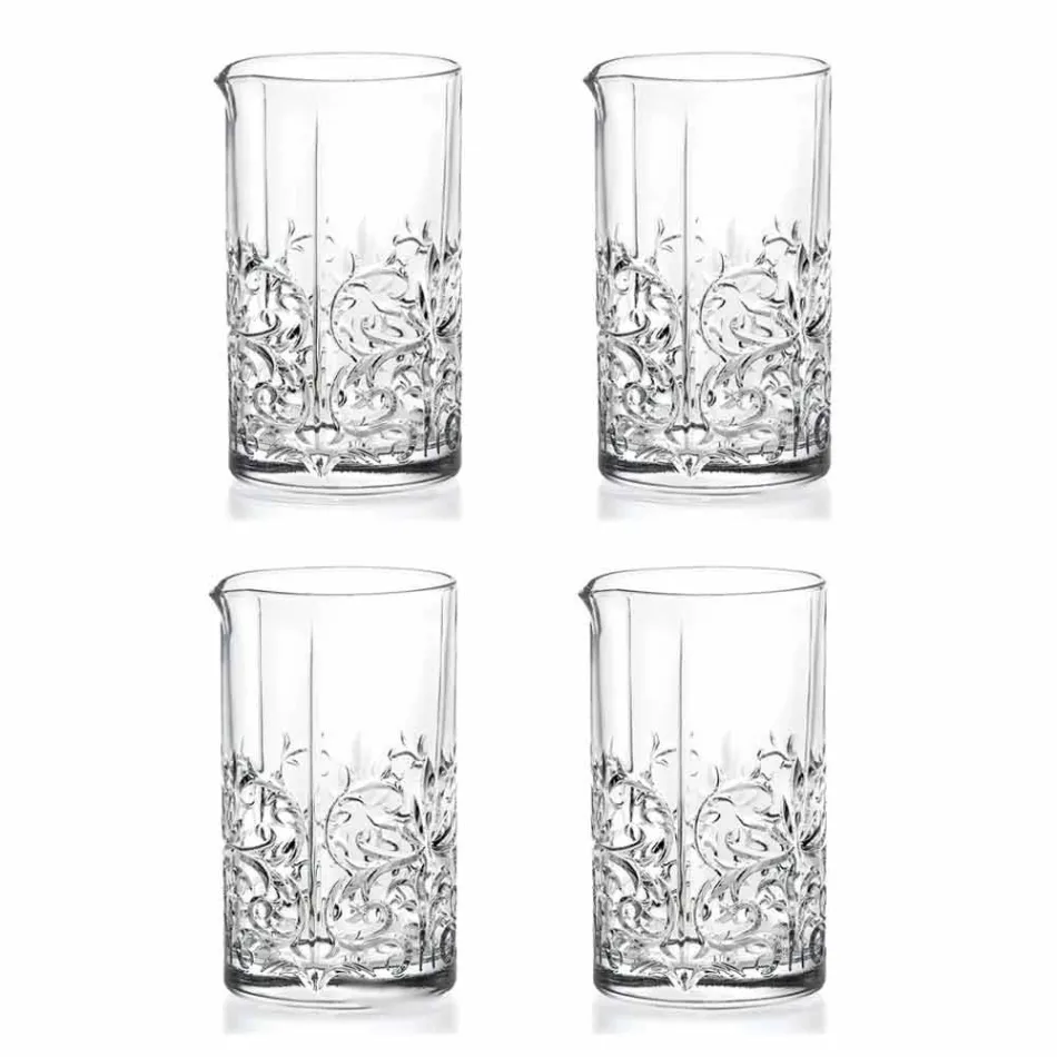 Glas mischen mit exzentrischer Dekoration Luxus Design 4 Stück - Destino Viadurini