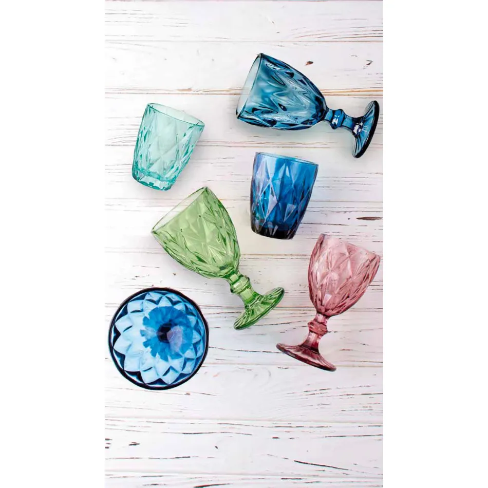 Modernes Design Glasfarbene Weingläser 6 Stück - Timon Viadurini