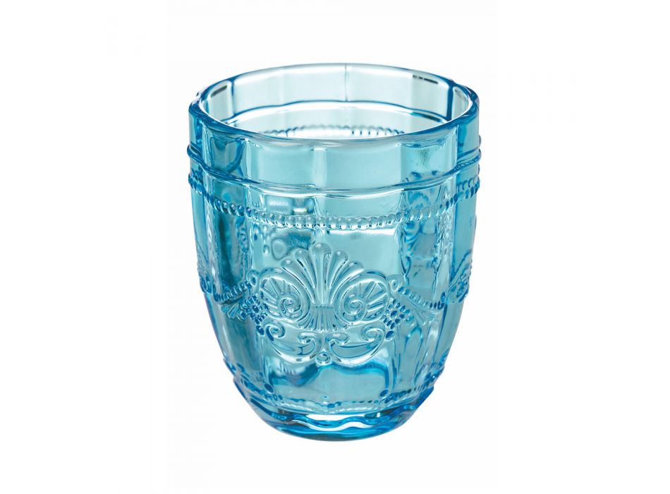 Glas Service Wassergläser mit Arabescato Dekoration 12 Stück - Schraube Viadurini