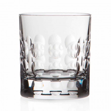 Doppelte altmodische Kristall Whisky Gläser 12 Stück - Titanioball Viadurini