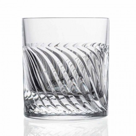 Luxus Eco Crystal Modern Design Whisky Brille 12 Stück - Arrhythmie Viadurini