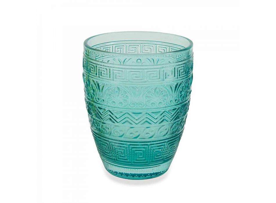 Modernes farbiges Glas, das Gläser für Wasser - Volk dient Viadurini
