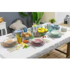 Moderne farbige Glas dekorierte Gläser, die Wasser dienen 12 Stück - Mix Viadurini