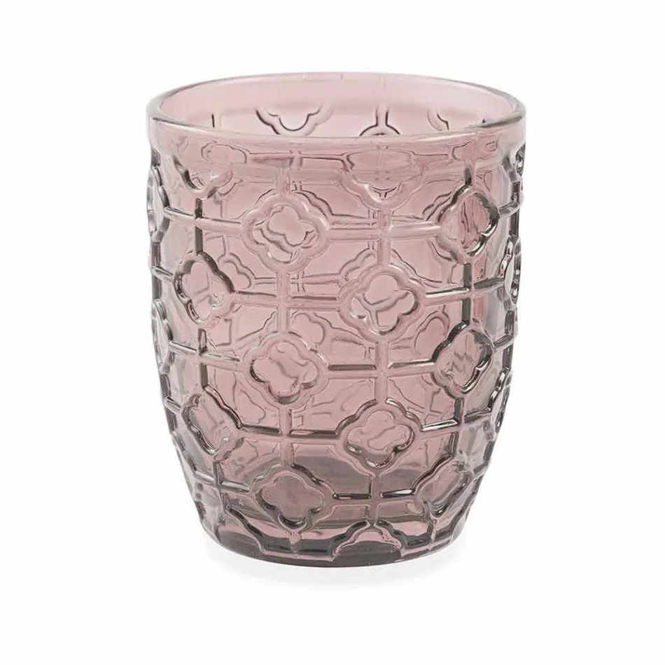 Moderne farbige Glas dekorierte Gläser, die Wasser 6 Stücke dienen - mischen Viadurini