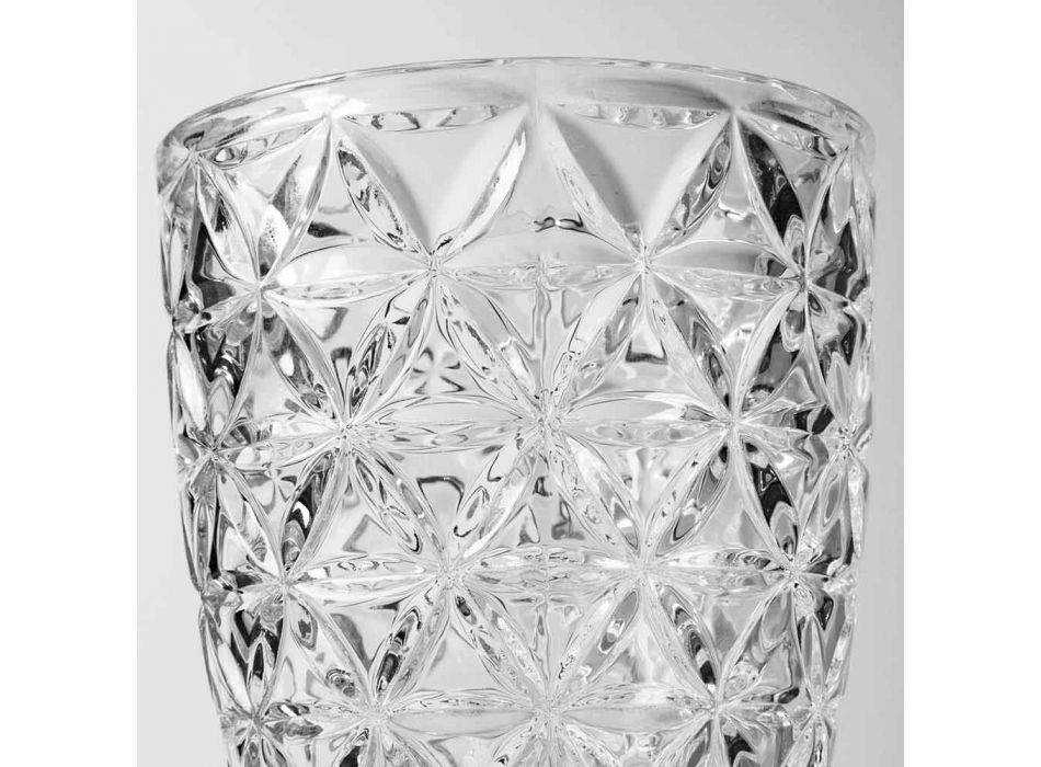 Dekorierte transparente Glasgläser, Modern Water Service 12 Stück - Mix Viadurini