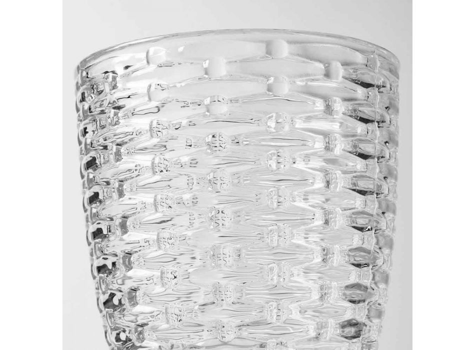 Dekorierte transparente Glasgläser, Modern Water Service 12 Stück - Mix Viadurini