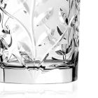Niedrige Trinkgläser in Eco Crystal Leaf Dekoration 12 Stück - Magnolio Viadurini