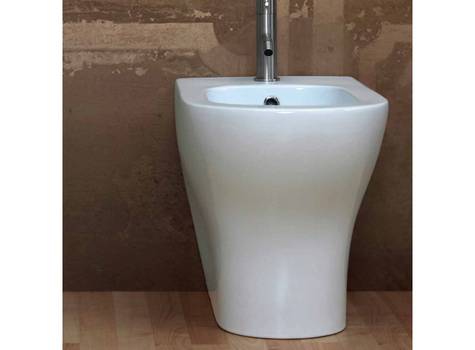 Modernes Design aus weißem Keramik-Bidet 54x35 cm, hergestellt in Italien Viadurini