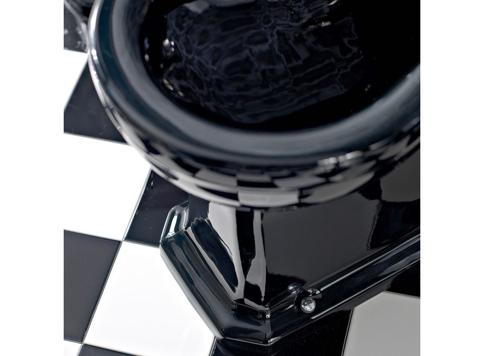Vintage-Bidet mit weißem oder schwarzem Keramikboden, hergestellt in Italien – Marwa Viadurini