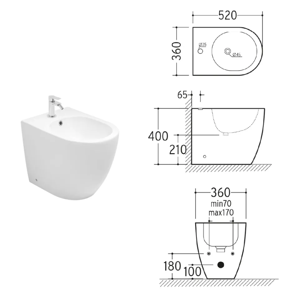 Aster Standbidet aus matter Keramik in zwei Farben und modernem Design Viadurini