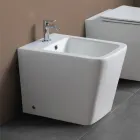 Bodenbidet mit einem Hahnloch aus weißer Keramik in elegantem, modernem Design – Giunco Viadurini