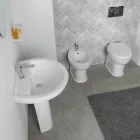 Stand-Bidet mit einem Hahnloch aus weißer Keramik in elegantem, modernem Design – Silica Viadurini