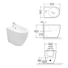 Aster Standbidet mit einem Hahnloch aus strapazierfähiger weißer Keramik in modernem Design Viadurini