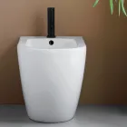 Bodenmontiertes Einloch-Bidet aus strapazierfähiger, weißer Keramik in modernem Design – Olmo Viadurini