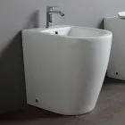 Einloch-Bidet mit versetztem Ablauf aus Keramik in modernem Design - Oleandro  Viadurini