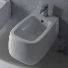 Hängendes Bidet aus weißer Gaiola-Keramik, made in Italy Viadurini