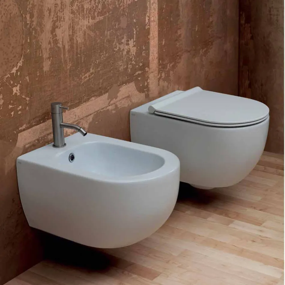 Modernes Design aus Keramik hängend Bidet Star 55x35cm made in Italy Viadurini