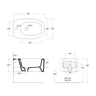 Wandhängendes Keramikbidet in verschiedenen Farben Made in Italy - Mädchen Viadurini