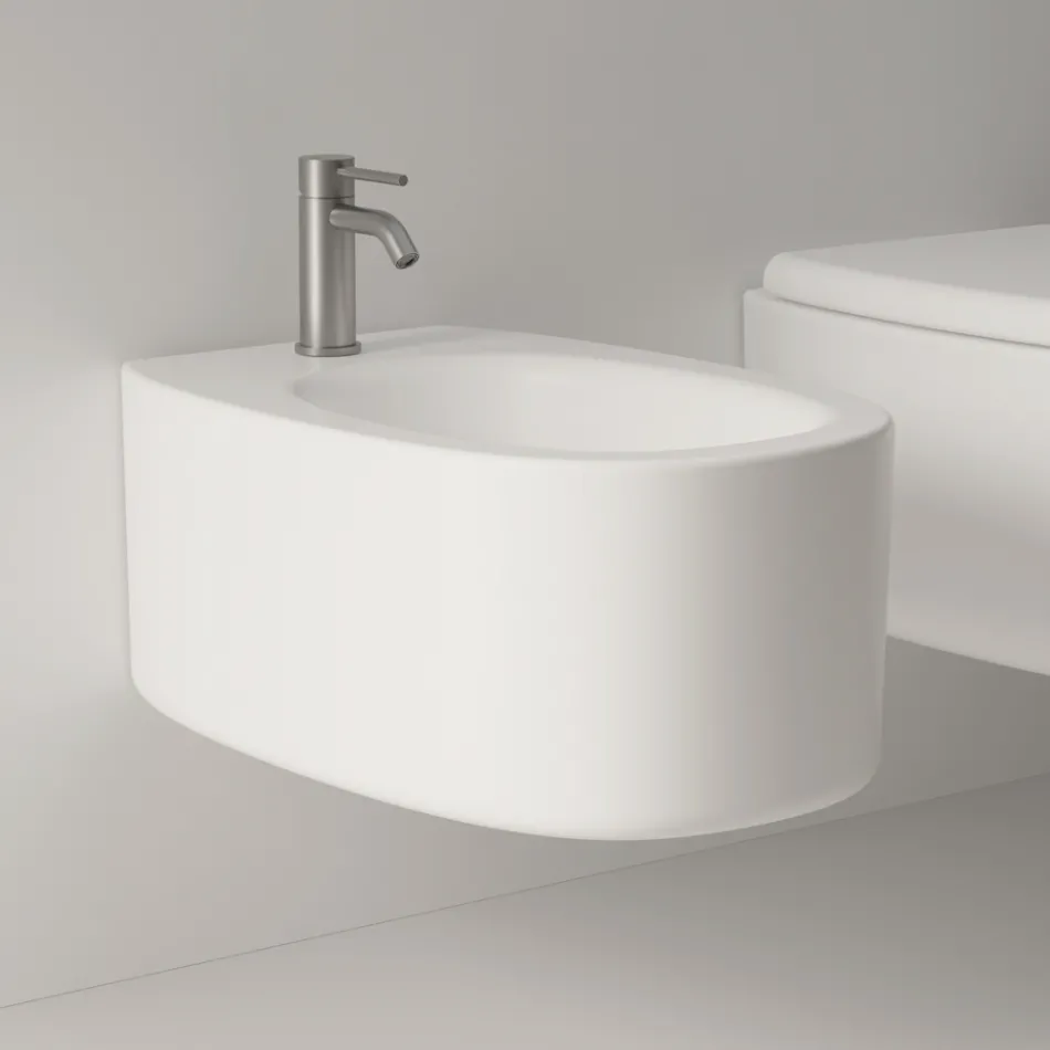 Wandhängendes Keramikbidet in verschiedenen Farben Made in Italy - Mädchen Viadurini