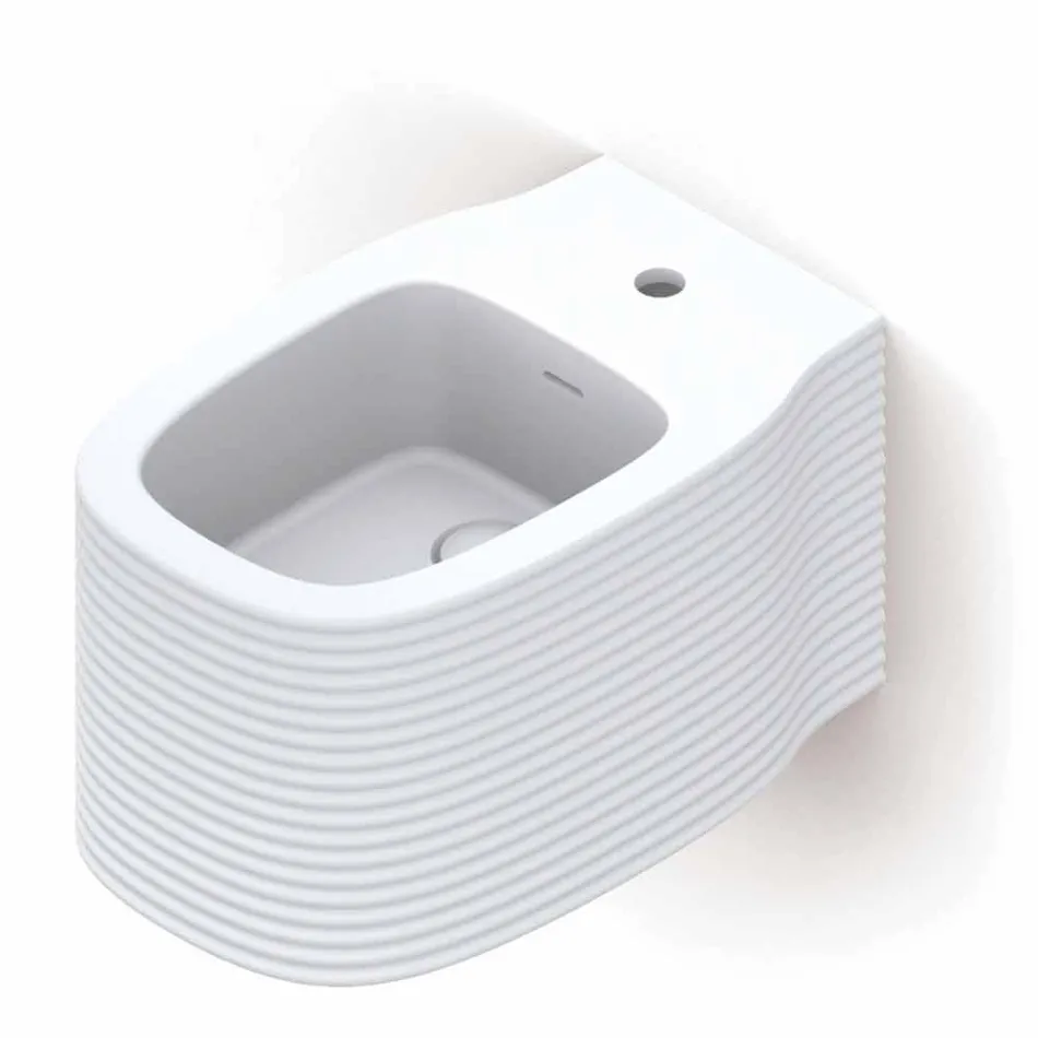 Hängendes Keramik-Bidet in modernem Design, hergestellt in Italien, Hamlet Viadurini